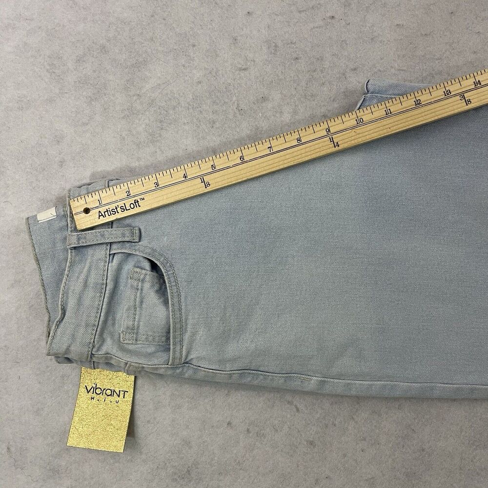 Vibrant Miu Jeans Womens W24 Light Wash Wide Leg High Rise Denim NWT - Picture 6 of 13